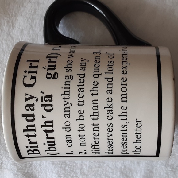 "Birthday Girl" licensed art Stephanie Lanier Tumbleweed Pottery Blk/White mug - Picture 1 of 7